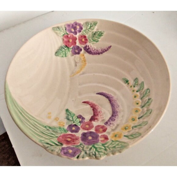 Vintage Wade Heath Bowl Rasied Floral 7 inch diameter x 1 3/4" high 1940's - Picture 1 of 9